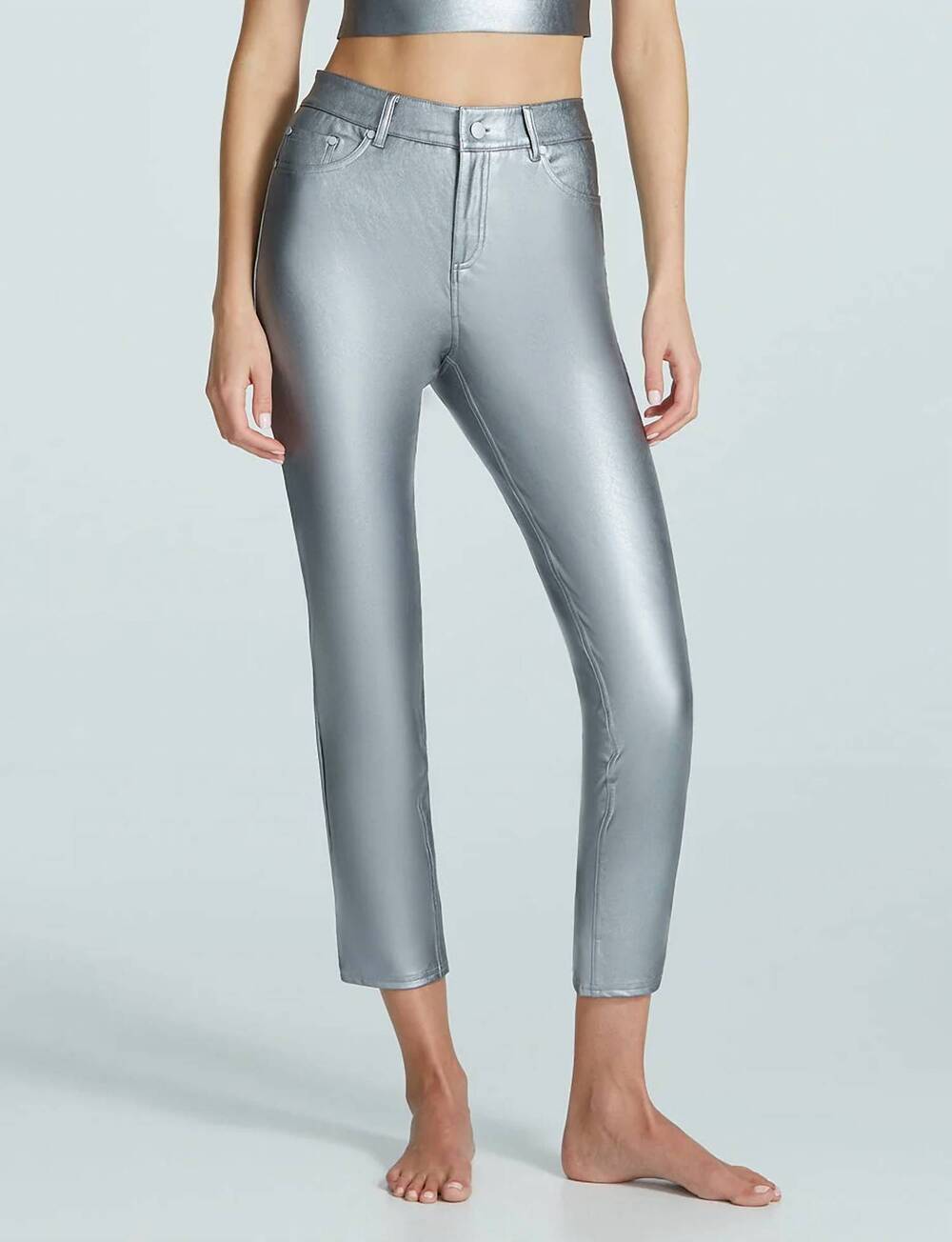 NEW COMMANDO faux leather pant in silver